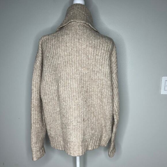 KUT from the Kloth Women’s Cream Tutleneck Sweater Size Medium Chunky Oversized - Picture 5 of 9